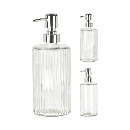 SOAP DISPENSER GLASS 400ML 2AS