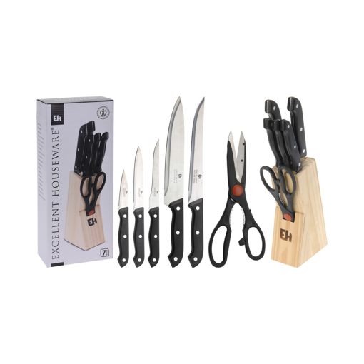 KNIFE SET IN WOODEN BLOCK