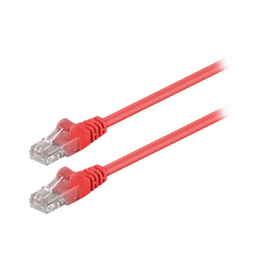 Καλώδιο δικτύου CAT 5e, U/UTP patchcable, 0.5m, σε κόκκινο χρώμα.