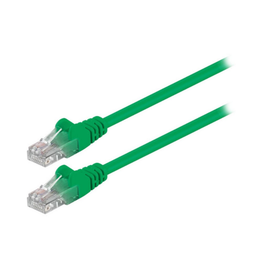 Καλώδιο δικτύου CAT 5e, U/UTP patchcable, 0.25m, σε πράσινο χρώμα.