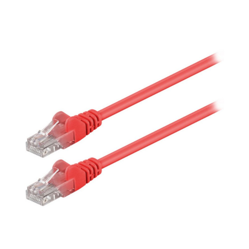 Καλώδιο δικτύου CAT 5e, U/UTP patchcable, 0.25m, σε κόκκινο χρώμα.