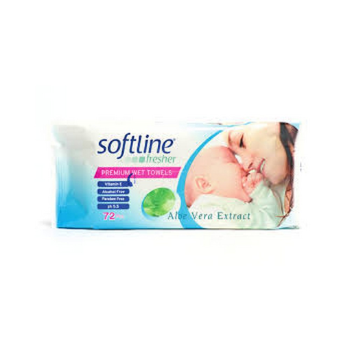 SOFTLINE WET TOWELS 72s ALOE VERA