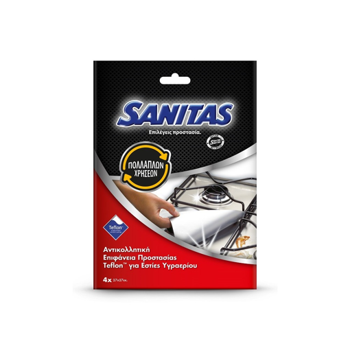 SANITAS TEFLON GAS RANGE PROTECTOR 4 ΤΕΜ