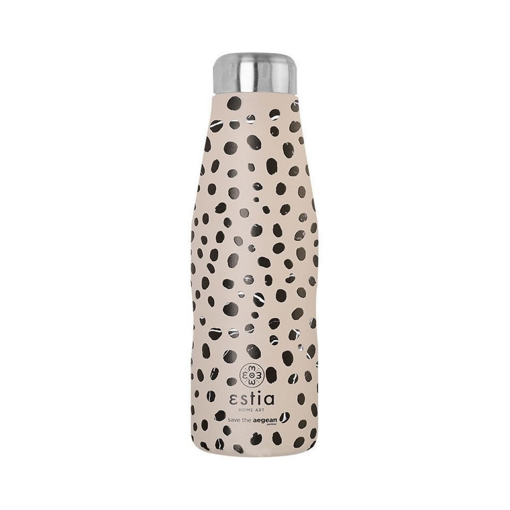 TRAVEL FLASK SAVE THE AEGEAN 500ml LEOPARD TAUPE