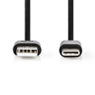 Καλώδιο δεδομένων και φόρτισης USB 2.0 A αρσ. - USB type-C αρσ., 2m