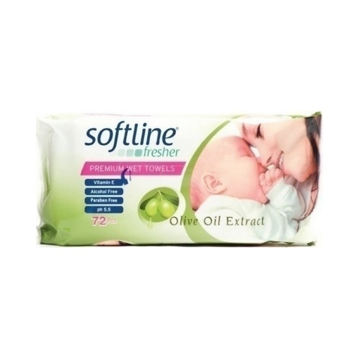 SOFTLINE WET TOWELS 72 s OLIVE OIL