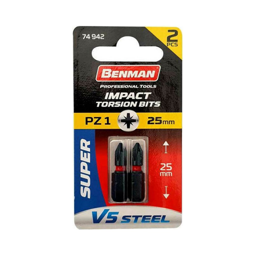 ΜΥΤΗ BENMAN V5 STEEL SUPER POZIDRIV PZ1x25mm (2τμχ)