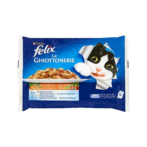 FELIX ΓΑΤΑΣ ΒΟΔΙΝΟ ΚΑΡΟΤΑ 4Χ100 gr