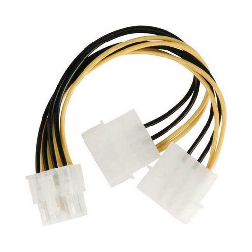 Καλώδιο-splitter τροφοδοσίας 2x Molex 4-pin σε EPS 8-pin, 0.15m.