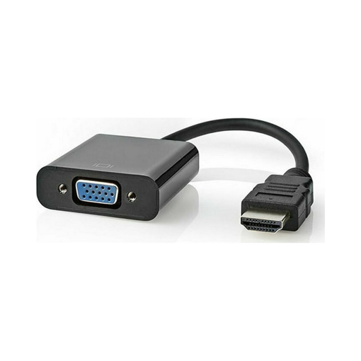 Μετατροπέας HDMI σε VGA και 3,5mm jack για ήχο, με καλώδιο 0,20m σε μαύρο χρώμα.