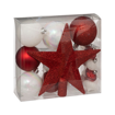 18PCS XMAS DECO KIT RED WHITE