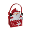 FELT BASKET W/ SANTA H20CM