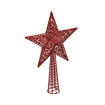 GLITTER STAR TREE TOP 38CM RED