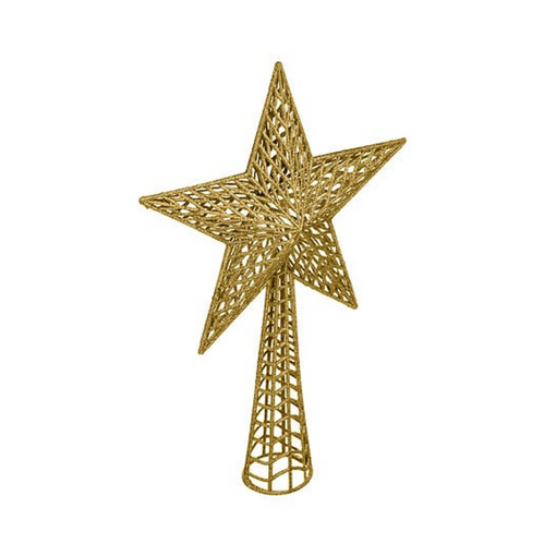 GLITTER STAR TREE TOP 38CM GOL