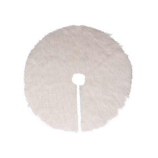 WHT FUR XMAS TREE SKIRT 90