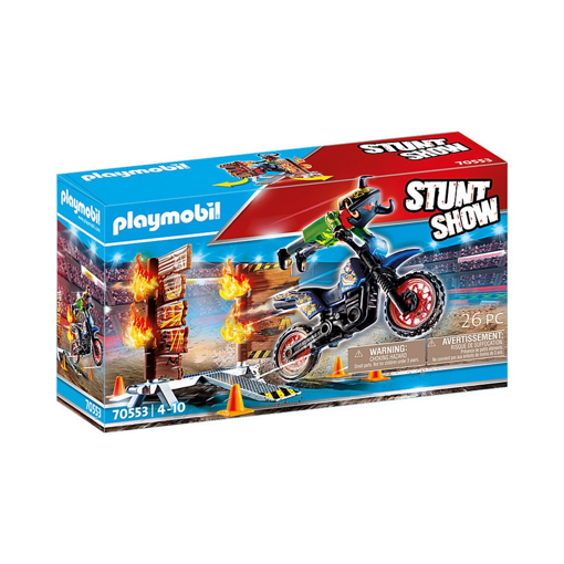 PLAYMOBIL STUNT SHOW ΜΗΧΑΝΗ MOTOCROSS ΜΕ ΦΛΕΓΟΜΕΝΟ ΤΟΙΧΟ (70553)