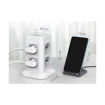 TESSAN 11 IN 1 TOWER SURGE PROTECTOR 8xSCHUKO, 2xUSB, 1xTYPE-C, 2M CABLE